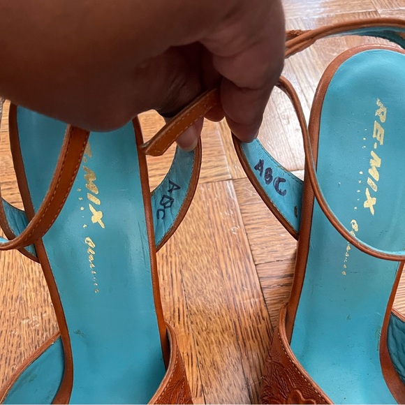 Remix Vintage Shoes Vera Cruz Peep Toe Heels in Tan US 6 - Picture 2 of 7